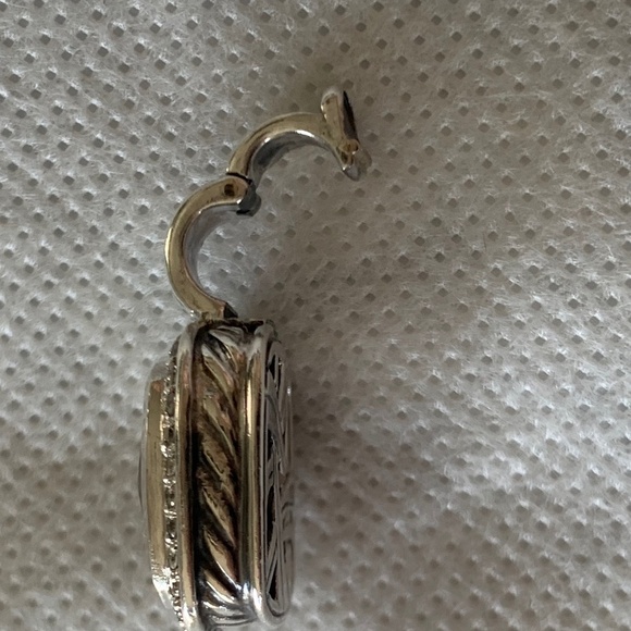 David Yurman Albion Necklace Pendant Smoky Quartz & Pave Diamond 18k & Sterling - Picture 10 of 13